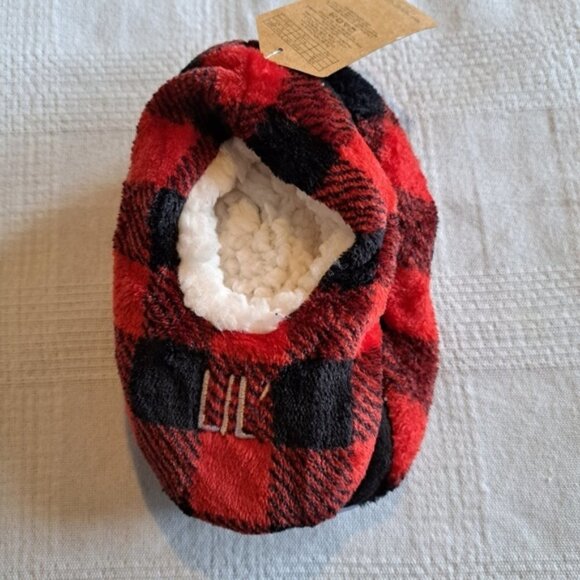 Capelli New York child size 2T-4T (5-9) Buffalo Plaid slippers, New - Picture 1 of 4